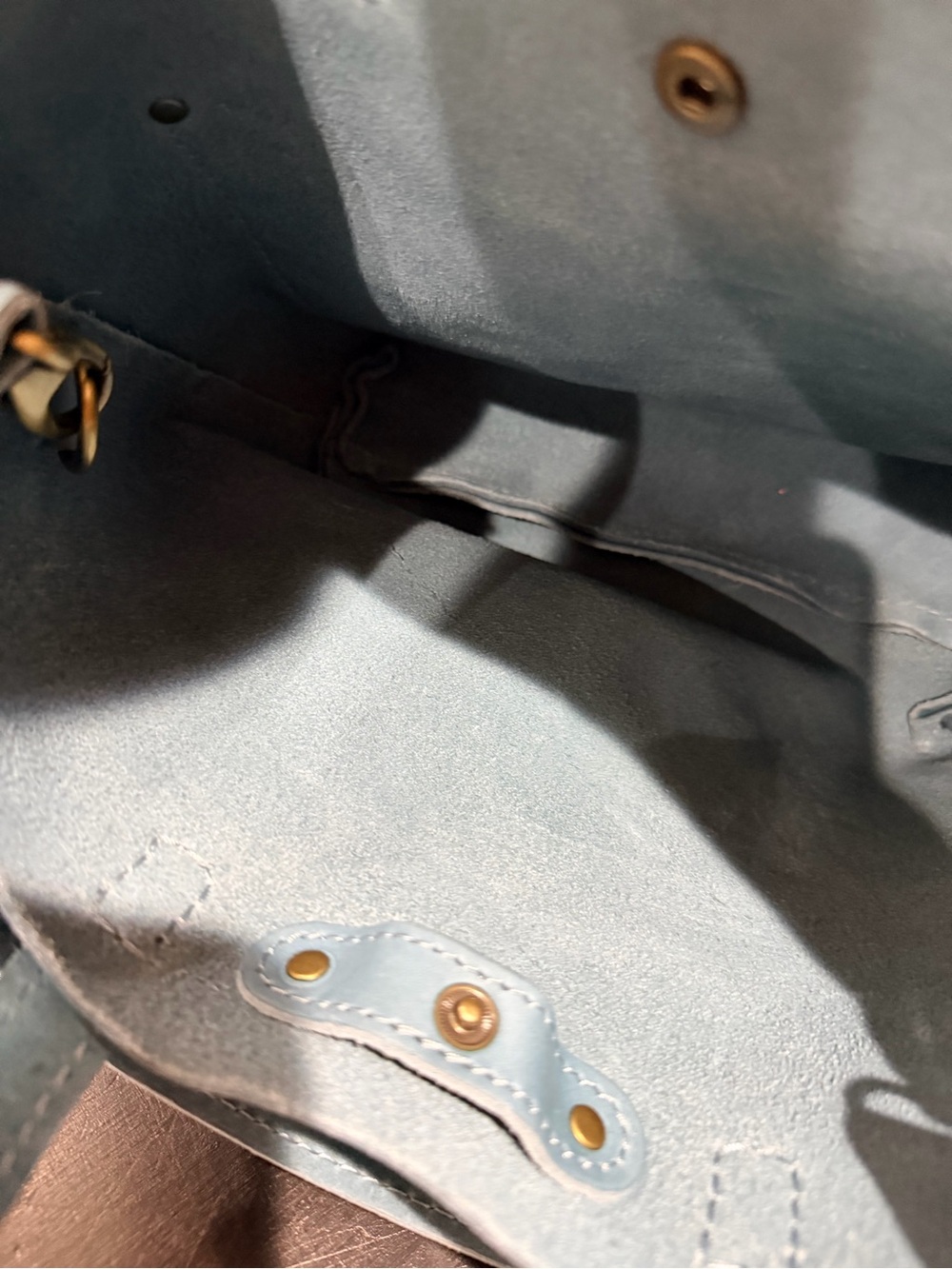 Portland Leather Goods Crossbody Tote Bag – Sky Blue - Picture 4 of 4